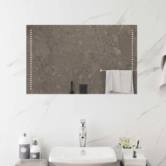 vidaXL Vidaxl Specchio Da Bagno Led Trasparente 80 X 50 Cm Vetro Temperato