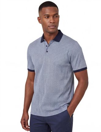 Brax Brax polo katoen blauw geprint