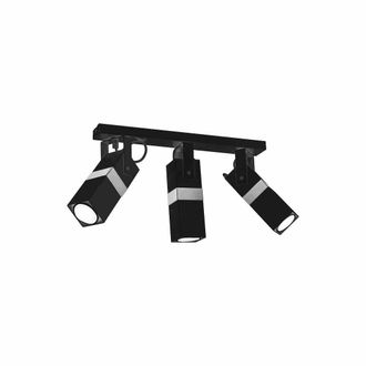 Milagro Plafoniera Milagro Vidar 3 Luci Gu10 Nero/cromo 60cm