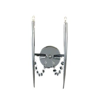 Netlighting Zest Wall Lamp 2 Light G4 Polished ChromeCrystal NOT LEDCFL Compatible in Grey
