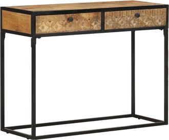 vidaXL Mesa Consola De Madera Maciza De Mango 100x35x75 Cm Vidaxl