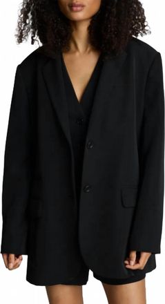 Kenneth Cole Oversize Luxe Twill Jacket In Black