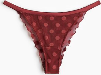 H&M Mesh Brazilian tanga briefs - Dunkelrot