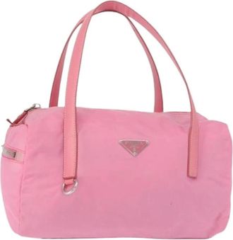 Prada Pre-owned Handbags, female, Pink, Size: ONE SIZE Pre-owned Nylon Handbag