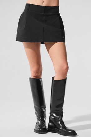 Alo | Fan Club Mini Skirt in Black, Size: Large