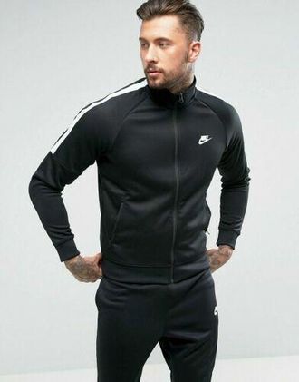 Nike Mens Black Tribute Poly Collar Tracksuit - Size X-Large