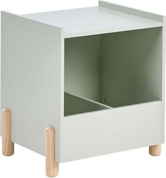 Beliani Mesita De Noche Moderna Con Patas De Madera De Pino Mdf Habitaci&oacute;n Infantil Verde Claro Quilpie