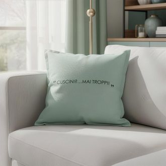 KASANOVA Cuscino divano 45x45 cm scritta verde