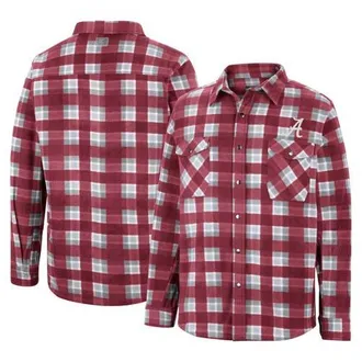 Colosseum Mens Colosseum Crimson/White Alabama Crimson Tide Ellis Plaid Full-Snap Shirt Jacket at Nordstrom, Size Medium