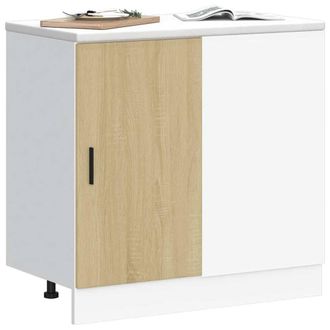 Berkfield Home Sink Base Cabinet Sonoma Oak Engineered Wood in Light Brown
