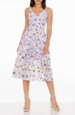 Dress The Population Blair Cocktail Dress in Lavender Multi at Nordstrom Rack, Size Large