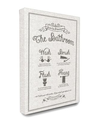 Stupell Industries Guide To Bathroom Procedures Linen Look Canvas Art