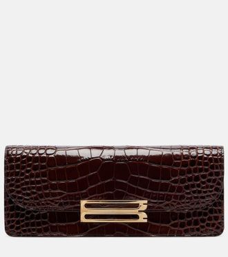 Victoria Beckham Dorian East-West croc-effect leather clutch