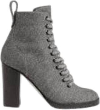 Jimmy Choo London Womens Cruz 95 Lace-Up Felt Ankle Boots In Grey