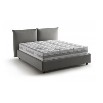 Talamo Italia Talamo Italia - Dmora - Cama Matrimonial Dbrekal, Cama Contenedor Con Revestimiento De Tela, 100% Made In Italy, Apertura Frontal, Con Colch&oacute;n 160x190