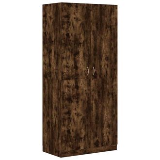 Berkfield Home Wardrobe Smoked Oak 90x50x200 cm Engineered Wood in Brown | Size: 90 x 50 x 200 cm