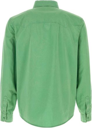 Versace Mens Shirt Green Cotton