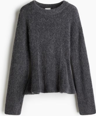 H&M Ausgestellter Pullover aus Alpakamix - Grau