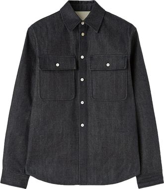 Jil Sander Camicia - Heren - Casual Overhemden - Grijs - S - Denim - Overhemden