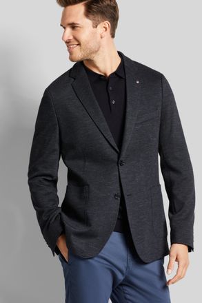 Bugatti Sakko BUGATTI, Herren, Gr. 58, blau (marine), 56% Viskose, 42% Polyester, 2% Elasthan, Fischgratmuster, normal, Manschette, Sakkos Sakko, mit Fischgra