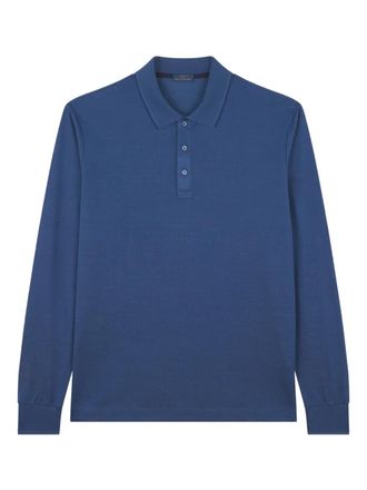 Paul & Shark Shark Fin-embroidery polo shirt - men - Cotton - M - Blue