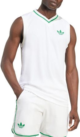 adidas Jacquard V-Neck Tank in White at Nordstrom, Size Medium R
