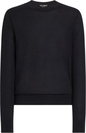 Dolce & Gabbana Trui met ronde hals - Heren - Ronde hals truien - Blauw - XL - Truien & Vesten