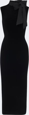 Roland Mouret Vestido de c&oacute;ctel de terciopelo con lazada