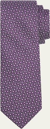 Charvet Mens Swirl Polka Dot Silk Tie
