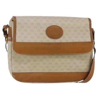 Gucci Pre-owned Vintage Schoudertas - Dames - Pre-owned - Beige - Maat: ONE Size Leer