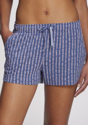 Vivance Pyjamashorts VIVANCE DREAMS, Damen, Gr. 32/34, N-Gr, blau (blau, rosa, gestreift), Single Jersey, Obermaterial: 50% Baumwolle, 50% Viskose, gestreift,