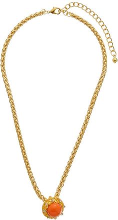 Kenneth Jay Lane 22K Plated Pendant Necklace