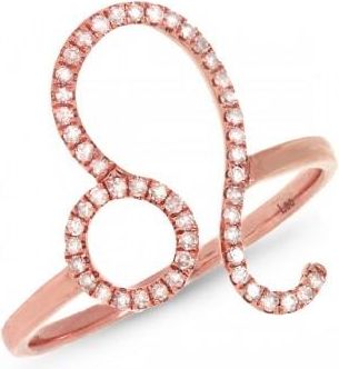 Allurez 0.17ct 14k Rose Gold Diamond Zodiac Leo Ring