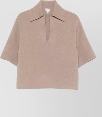 Bottega Veneta cashmere knit polo shirt short sleeves