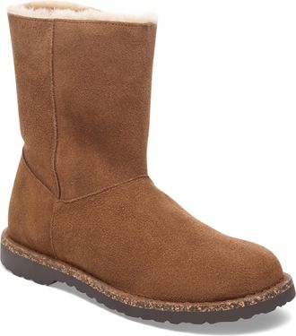 Birkenstock Womens Uppsala Zip Shearling Suede Boots in Brown - Size UK 7.5