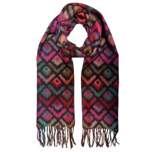 Fraas Womens Peacock Feathers Cashmink Scarf In Bristol Black