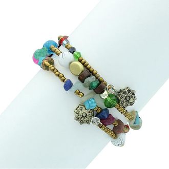 Olivia Welles Tessa Mixed Stone Wrap Bracelet in Gold /Multi at Nordstrom Rack