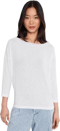 Michael Stars Clara 3/4 Sleeve On/Off Shoulder Womens Clothing White : LG (US 8-10), Polyester/Rayon/Spandex
