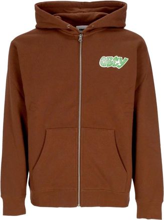 Obey City Watch Dog Zip Hoodie - Heren - Vesten met rits - Bruin - XL - Katoen - Hoodies & sweatvesten