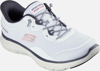 Skechers Womens Skechers Flex Appeal 5.0 Easy Breezy Textile Womens White/Multi Standard Trainers - Size: 8