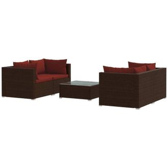 vidaXL 5 Pcs Garden Lounge Set Con Almohada