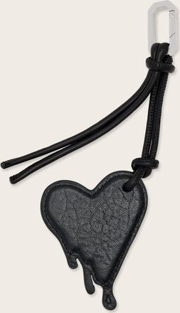 AllSaints Leather Drip Heart Leather Keyring, Size: One Size