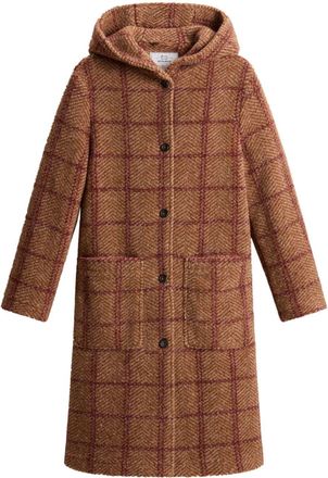 Woolrich Gentry coat - women - Wool/Polyester/Viscose/Other Materials/Polyamide/Elastane/Cotton - M - Brown