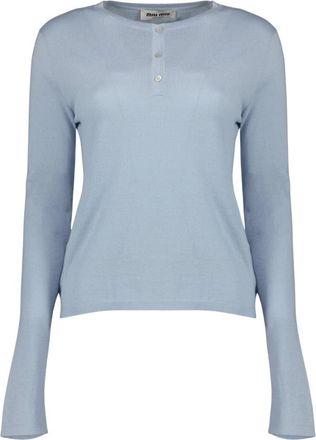 Miu Miu Tops, Dames, Blauw, S, Long Sleeve Tops