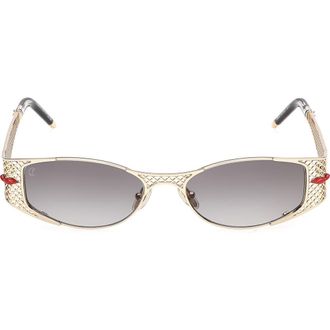 Christian Louboutin 55mm Gradient Oval Sunglasses in Gold /Crystal Black /Zeiss at Nordstrom