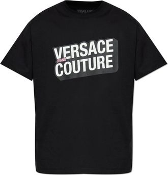 Versace Jeans Couture T-shirt met print - Heren - T-shirts - Zwart - 2XL - Katoen - Tops