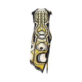 La DoubleJ Printed silk Scarf midi dress Woman 44