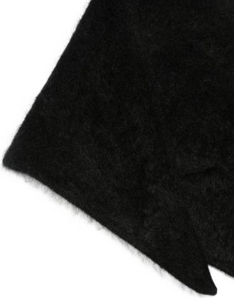 Soft Goat Brushed Knit Scarf - Black