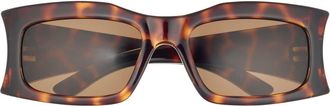 Balenciaga Rectangular Sunglasses in Havana Havana Brown at Nordstrom Rack