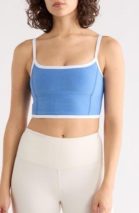Beyond Yoga New Moves Space Dye Crop Camisole in Sky Blue Heather/cloud White at Nordstrom Rack, Size X-Large